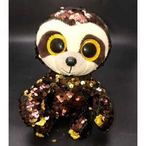 Ty Beanie Boo Dangler Sequin Sloth Plush Toy 6" Sparkle Stuffed Animal JJ3896